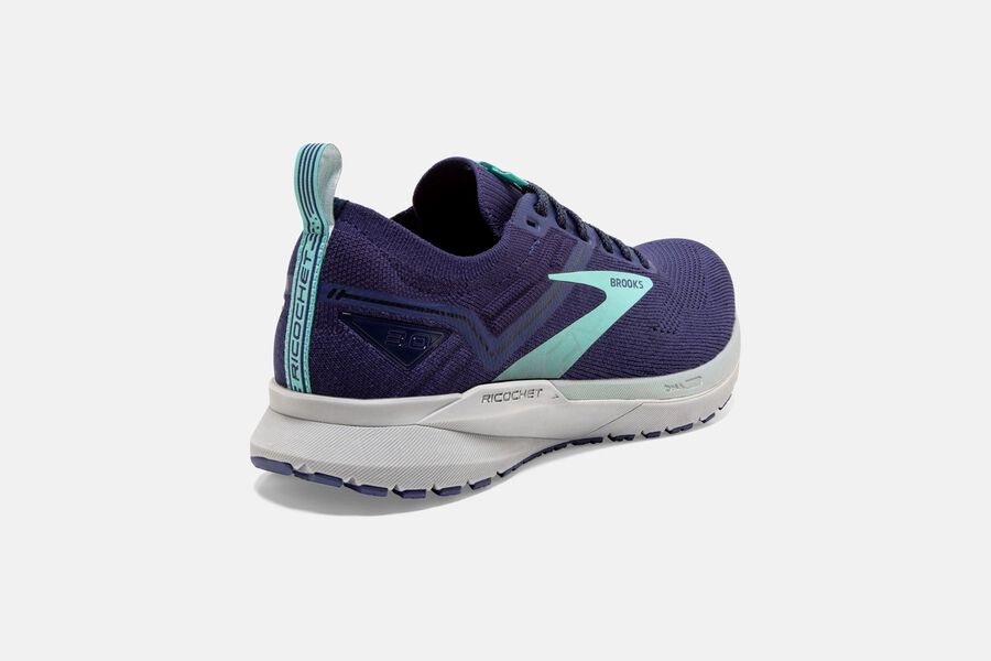 Brooks Ricochet 3 Road Running Shoes Womens - Purple/Turquoise - ZPYRN-0279